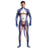 CosplayBoys Combinaison Cosplay Dinosaure Raptus Bleu-Blanc